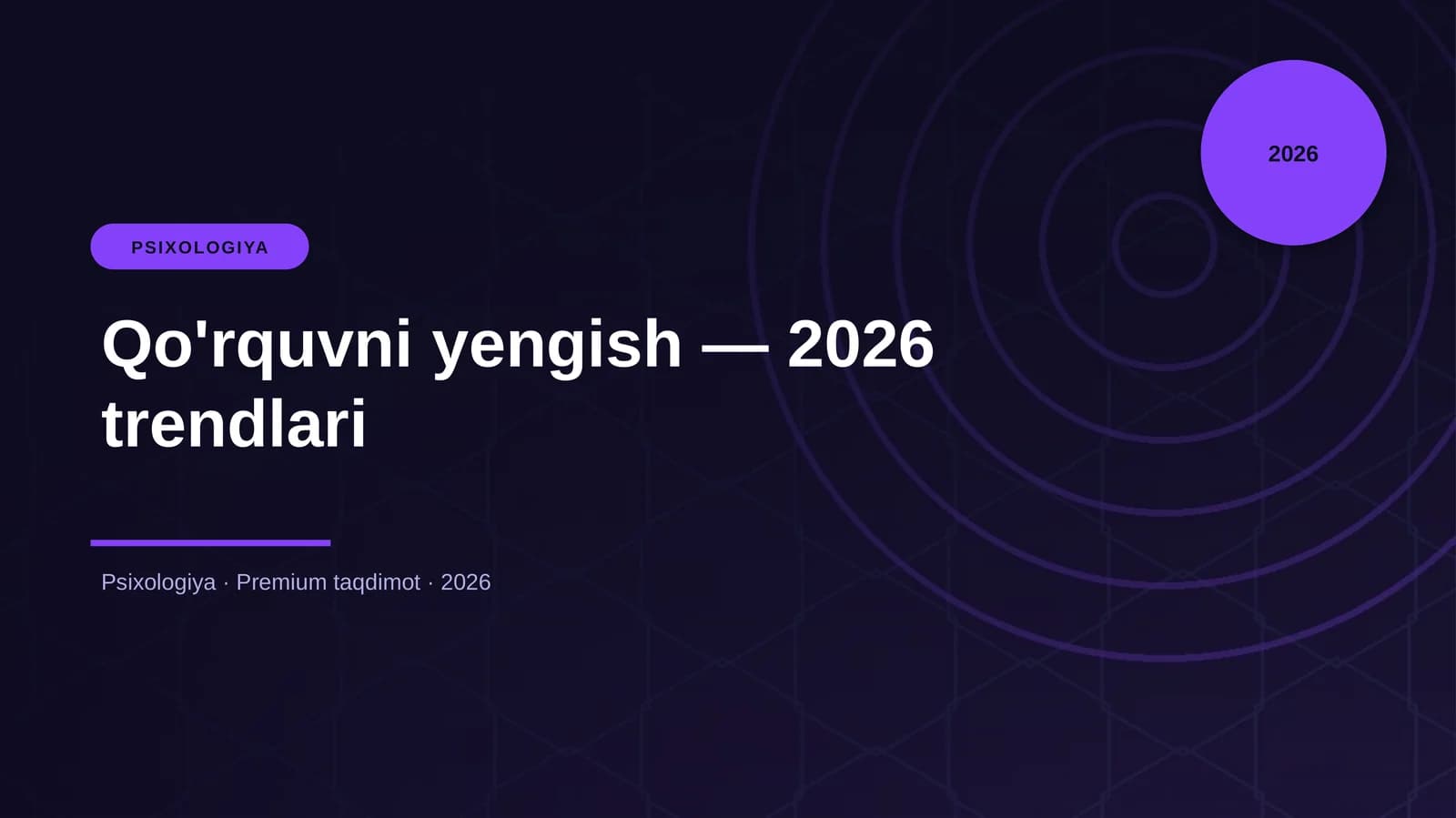 Qo'rquvni yengish — 2026 trendlari