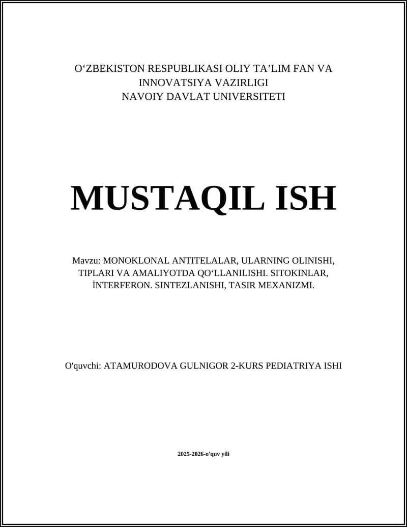 MONOKLONAL ANTITELALAR