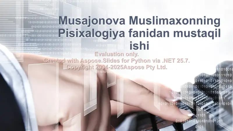 Ontogenezning Psixologik Xususiyatlari