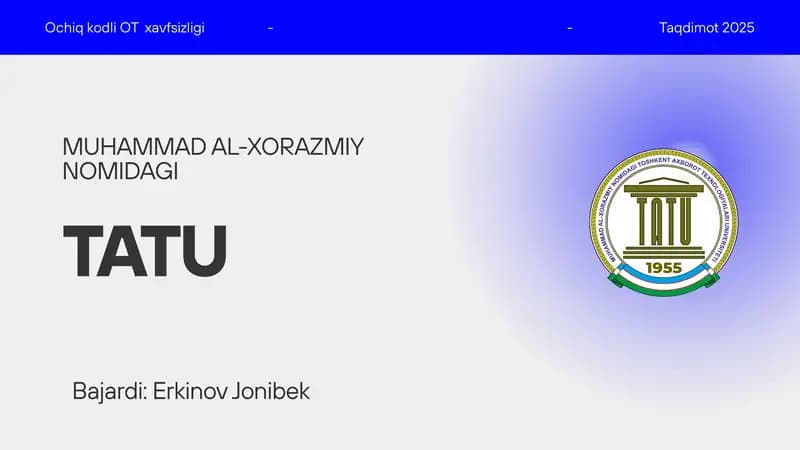 Skriptlar yordamida avtomatlashtirilgan zaifliklarni aniqlash