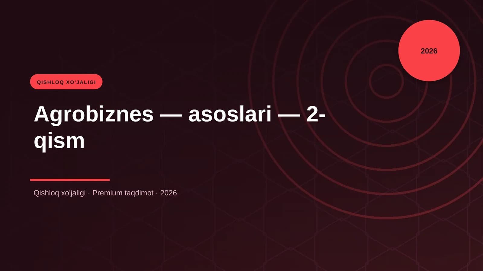 Agrobiznes — asoslari — 2-qism