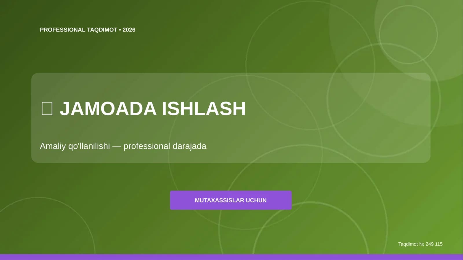 PROFESSIONAL TAQDIMOT • 2026
