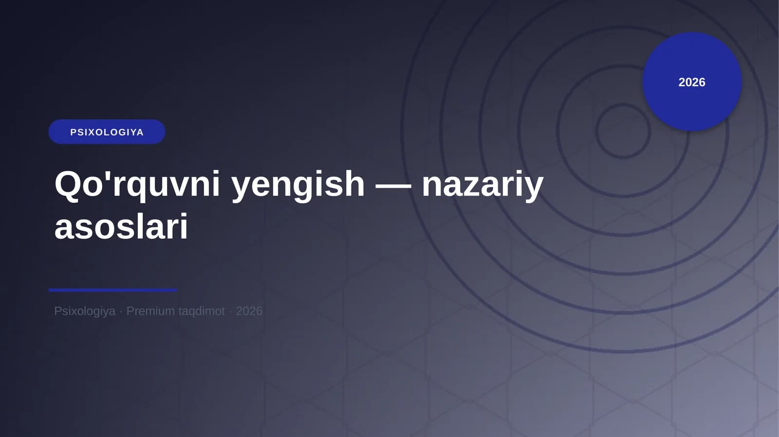 Qo'rquvni yengish — nazariy asoslari