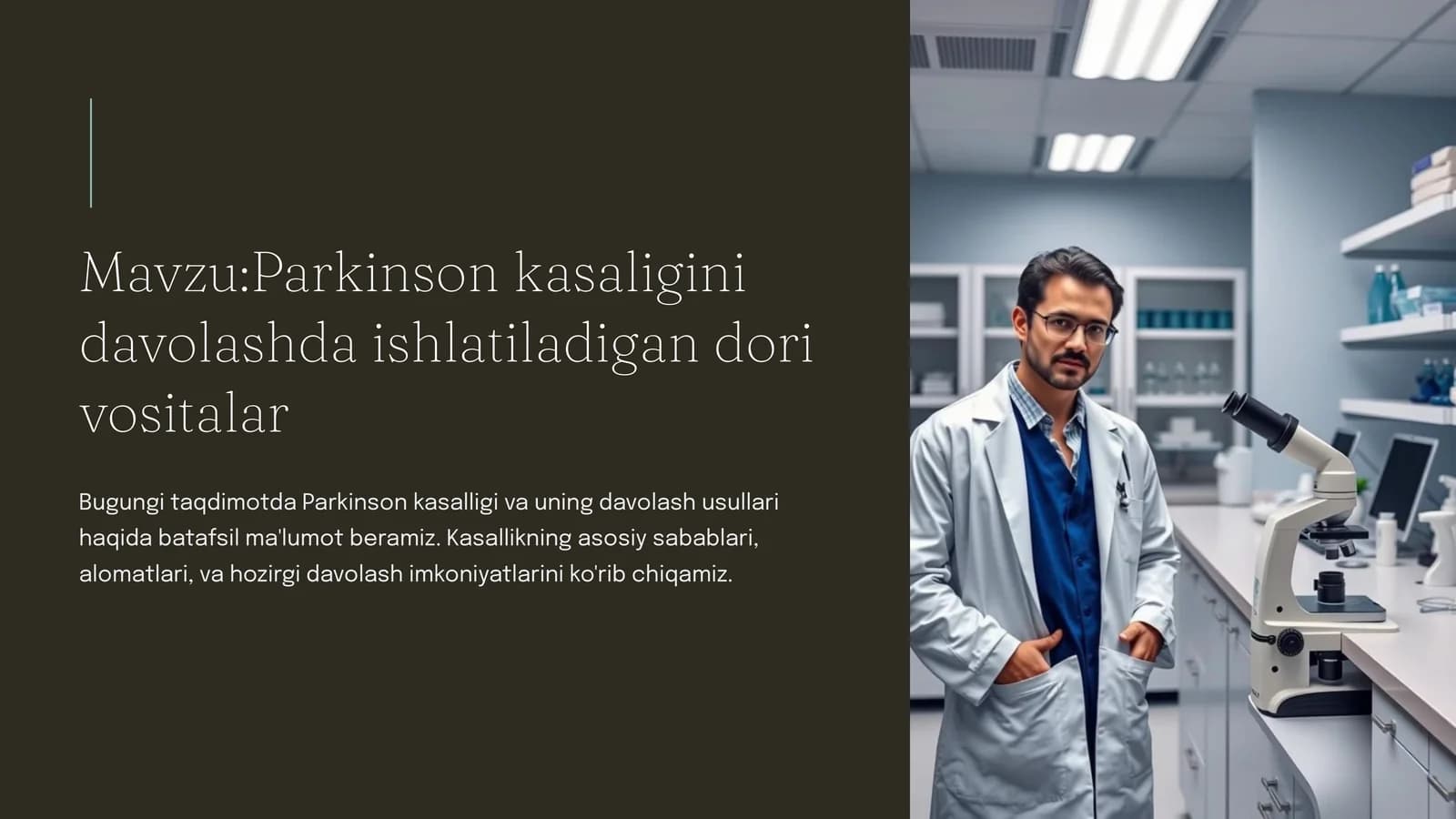 Parkinson kasalligini davolashda ishlatiladigan dori vositalar