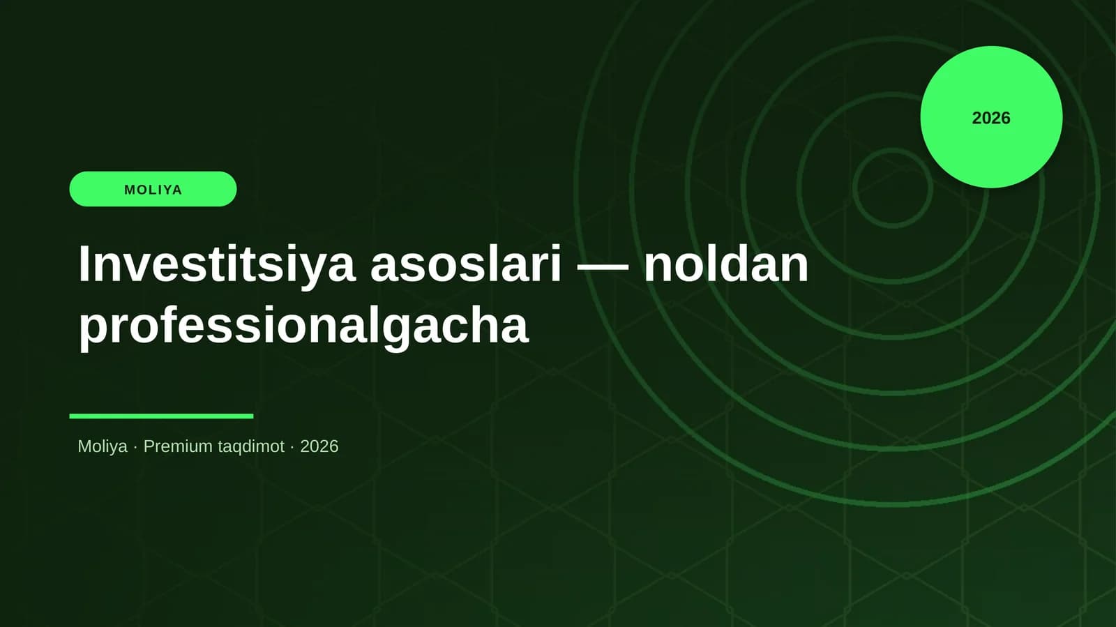 Investitsiya asoslari — noldan professionalgacha