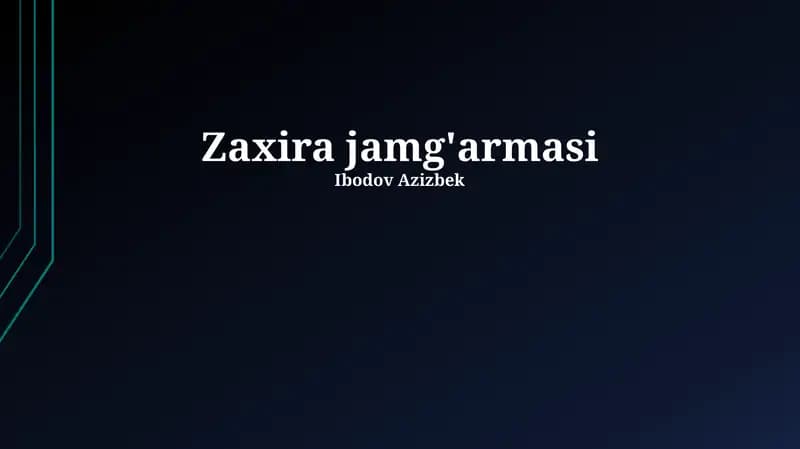 Zaxira jamg'armasi