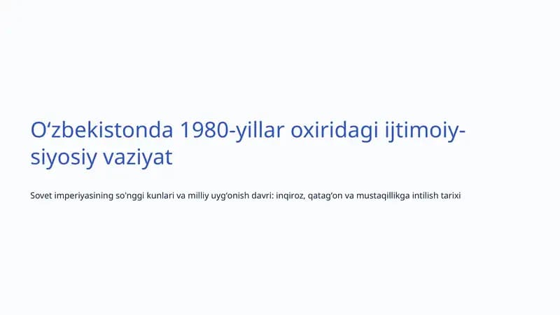 Sovet Tizimi Va Inqiroz