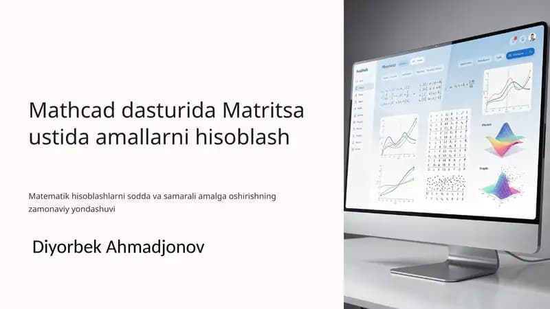 Mathcad dasturida Matritsa ustida amallarni hisoblash