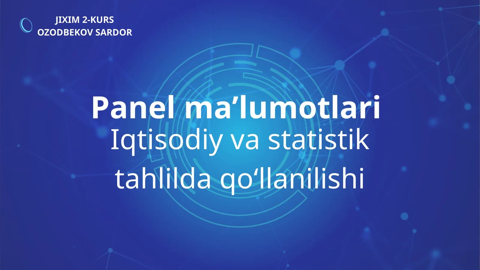 Panel ma’lumotlari