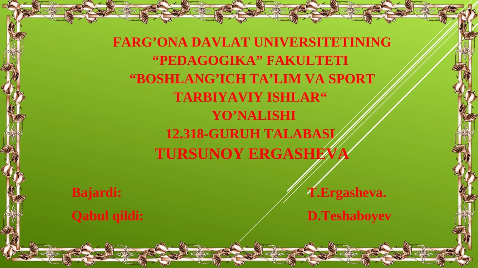 Boshlang'ich ta'lim va sport tarbiyaloviy ishlar