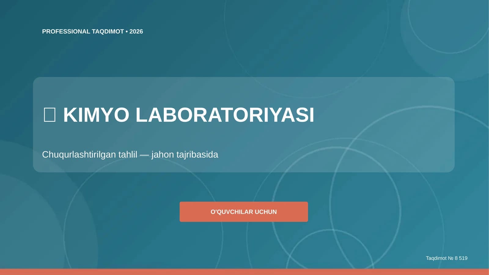 Kimyo laboratoriyasi: chuqurlashtirilgan tahlil (jahon tajribasida) [o'quvchilar uchun]