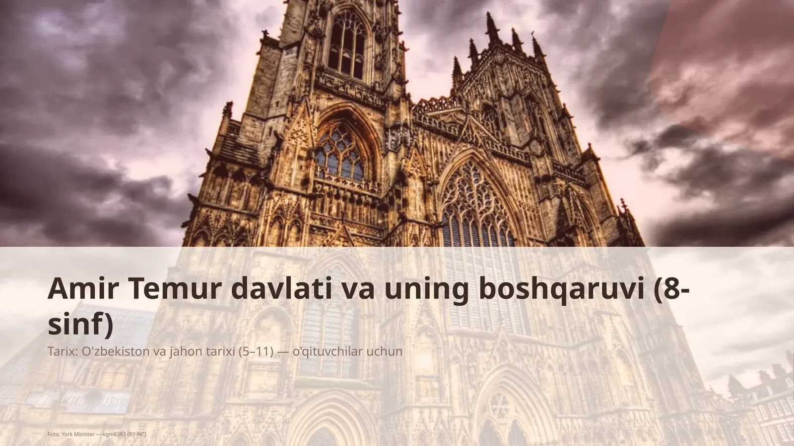 Amir Temur davlati va uning boshqaruvi (8-sinf)