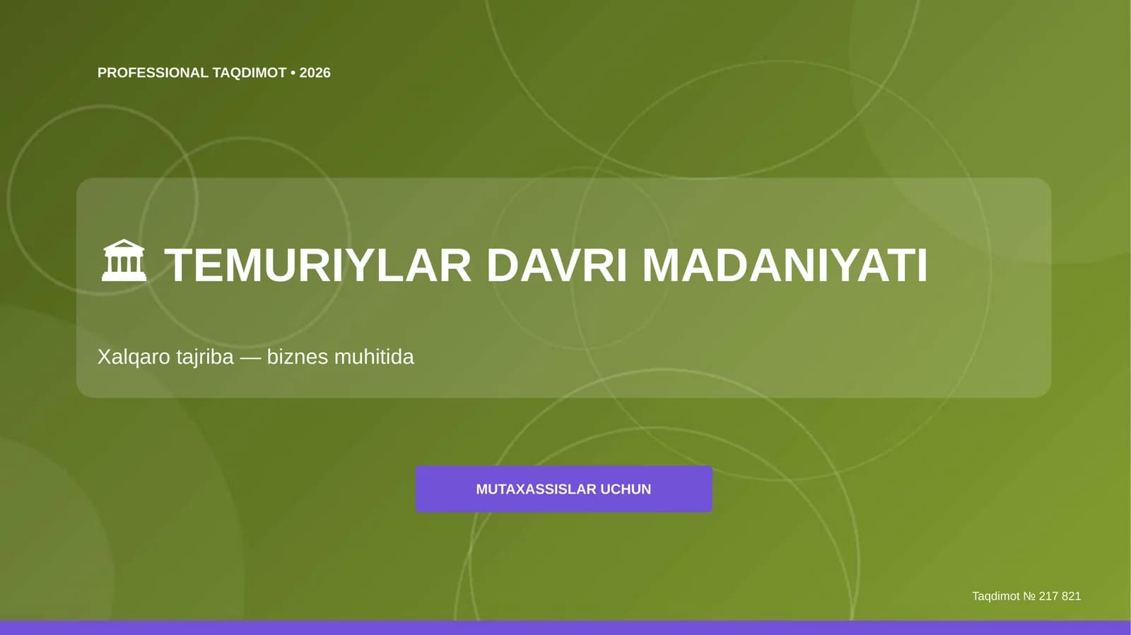 TEMURIYLAR DAVRI MADANIYATI