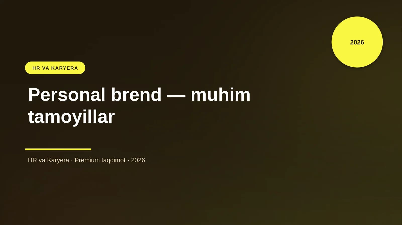 Personal brend — muhim tamoyillar
