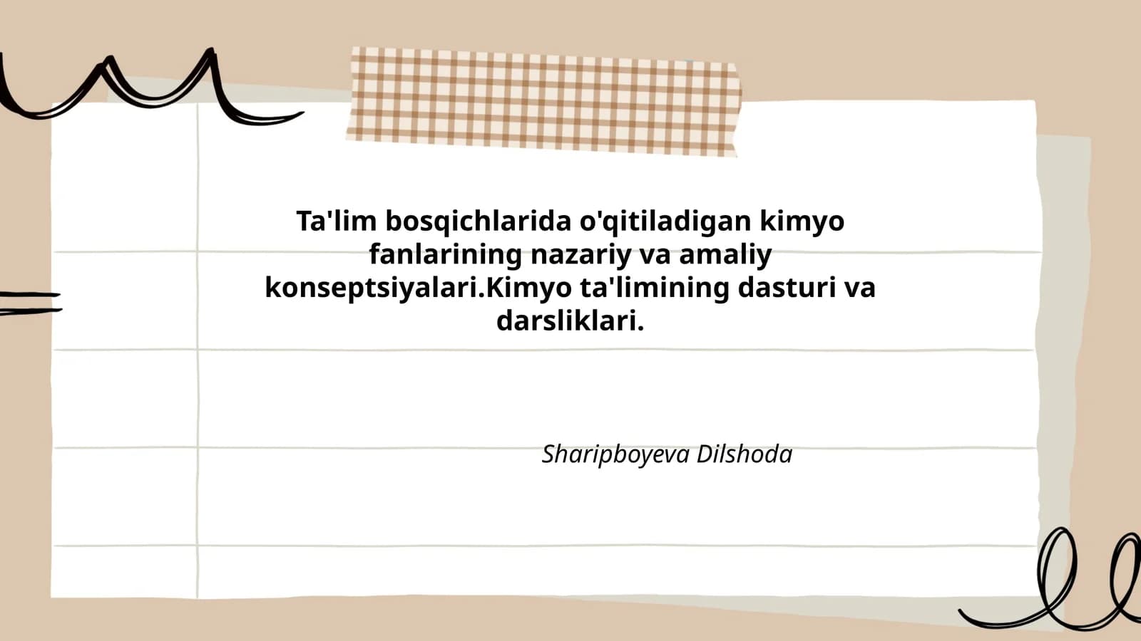 Kimyo fanlari