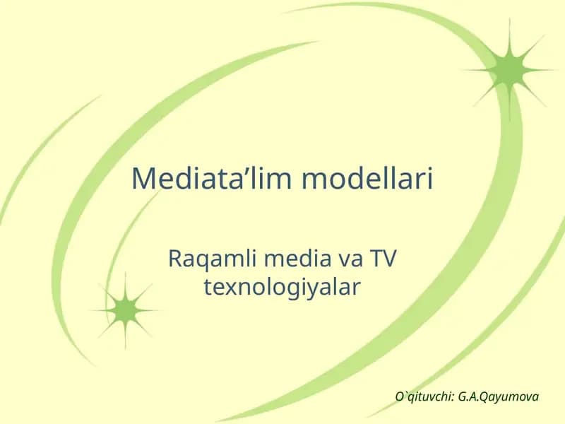 Mediata’lim modellari