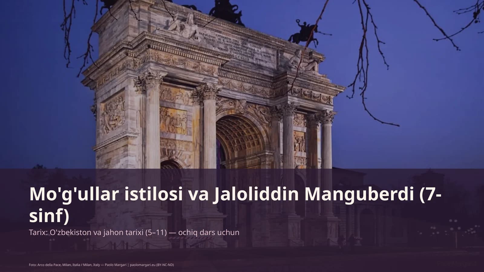 Mo'g'ullar istilosi va Jaloliddin Manguberdi (7-sinf)