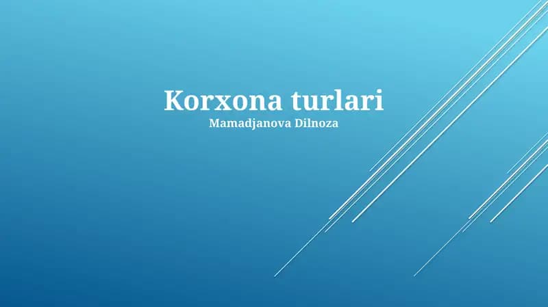 Korxona turlari
