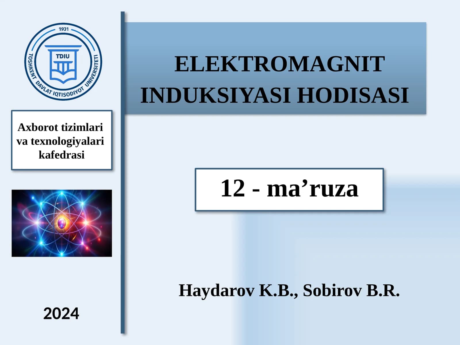 ELEKTROMAGNIT INDUKSIYASI HODISASI