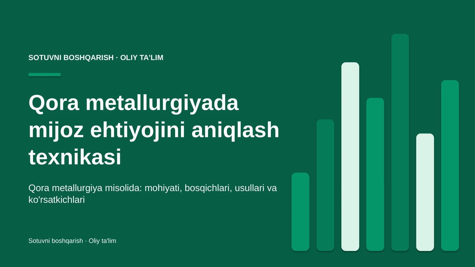 qora metallurgiyada mijoz ehtiyojini aniqlash texnikasi 1474
