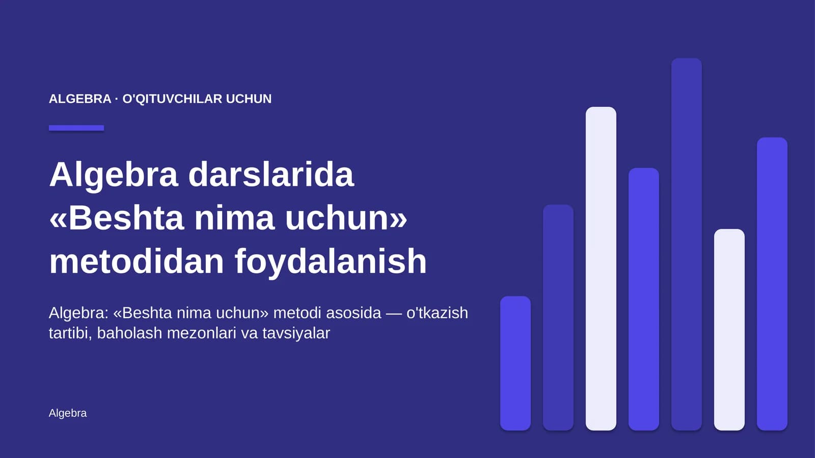 algebra darslarida beshta nima uchun metodidan foydalanish 4629