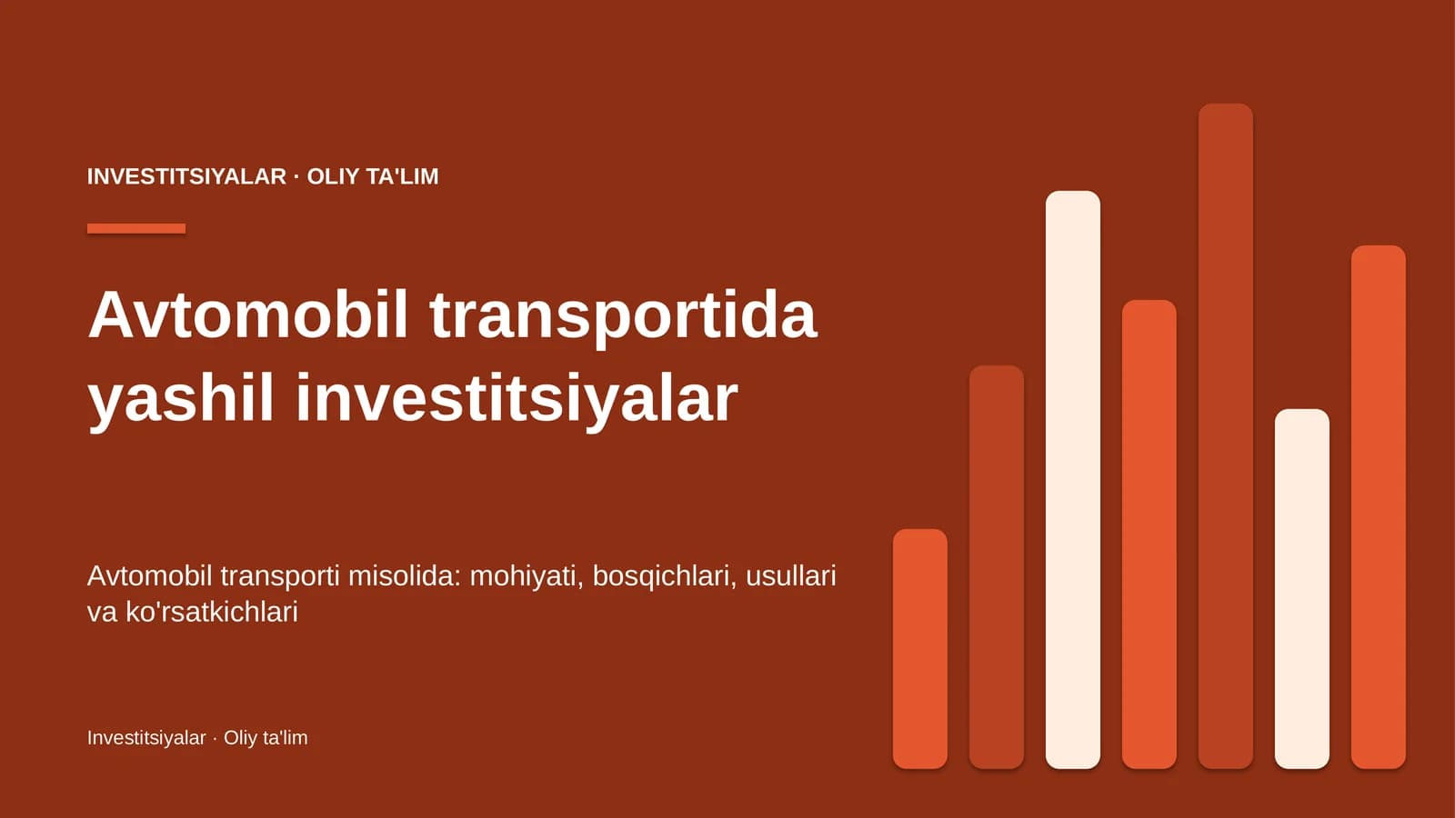 Yashil investitsiyalar: mohiyati