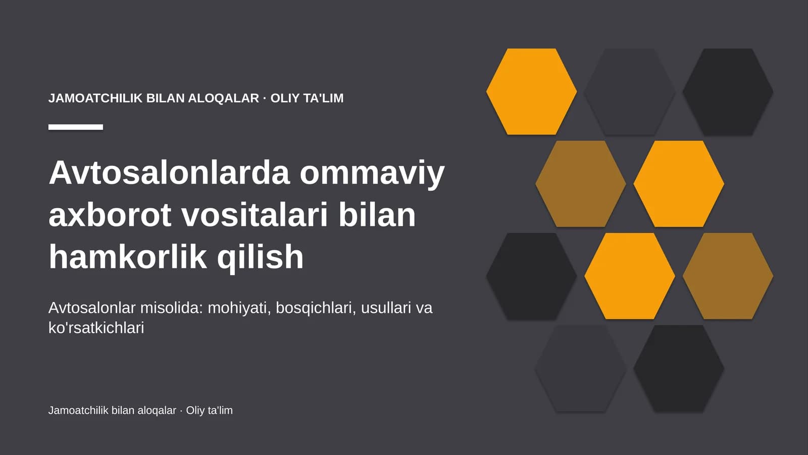 avtosalonlarda ommaviy axborot vositalari bilan hamkorlik qilish 9709