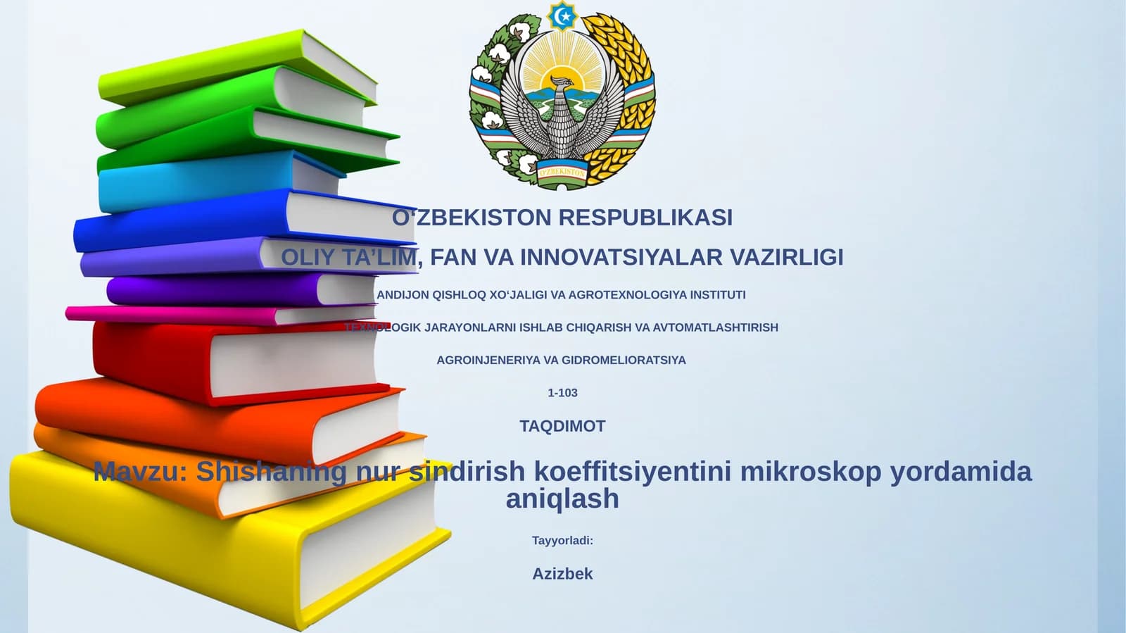Shishaning nur sindirish koeffitsiyentini mikroskop yordamida aniqlash