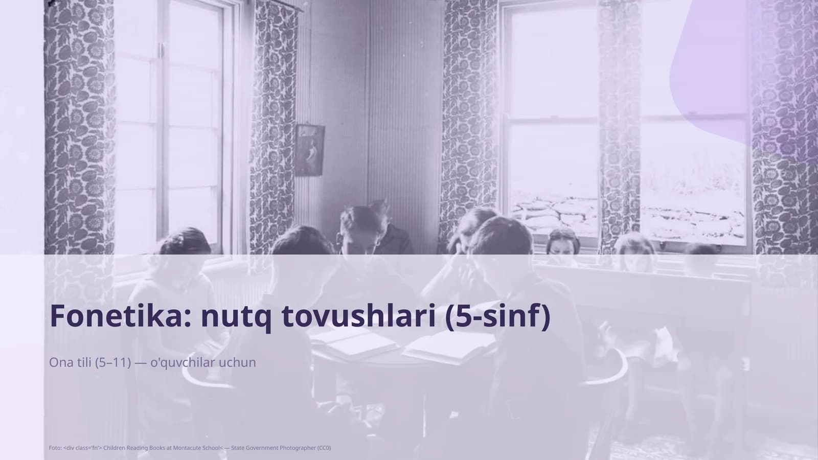 Fonetika: nutq tovushlari (5-sinf)