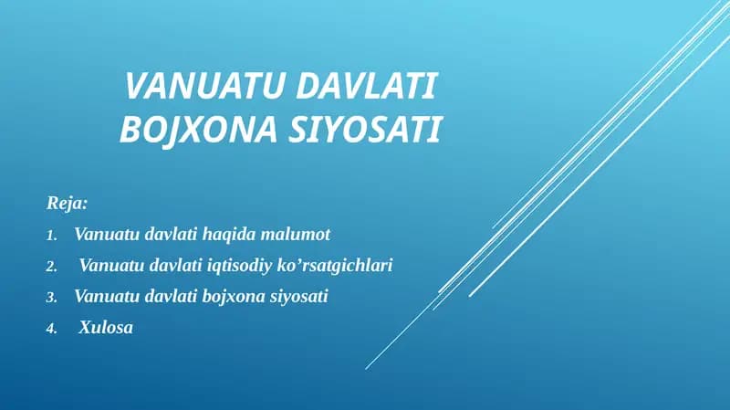 Vanuatu davlati bojxona siyosati