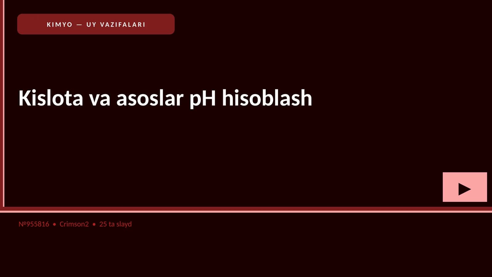 Kislota va asoslar pH hisoblash