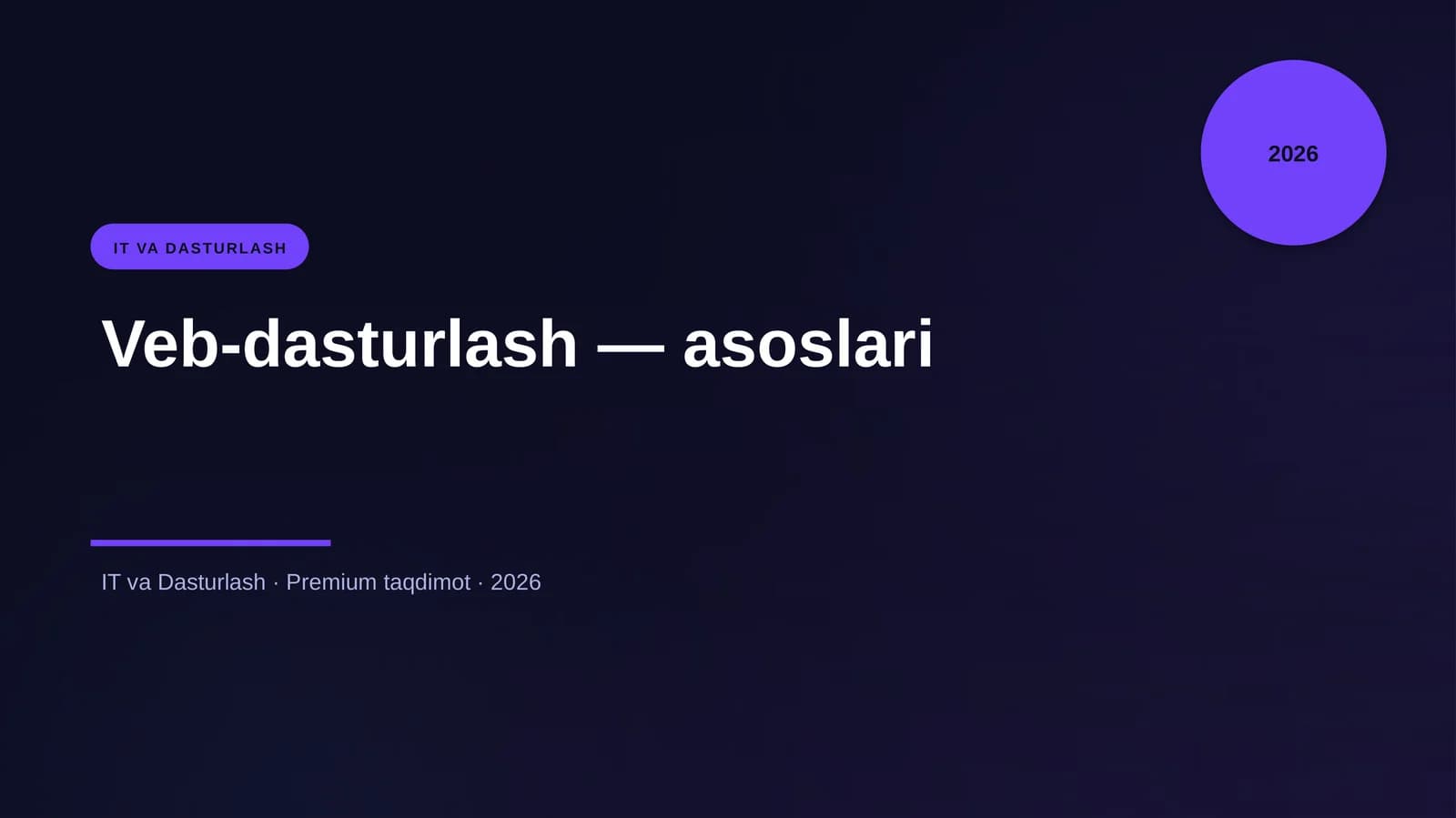 Veb-dasturlash — asoslari