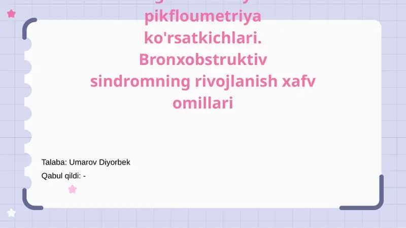 Norma va patalogiyada oksigemometriya va pikfloumetriya ko'rsatkichlari