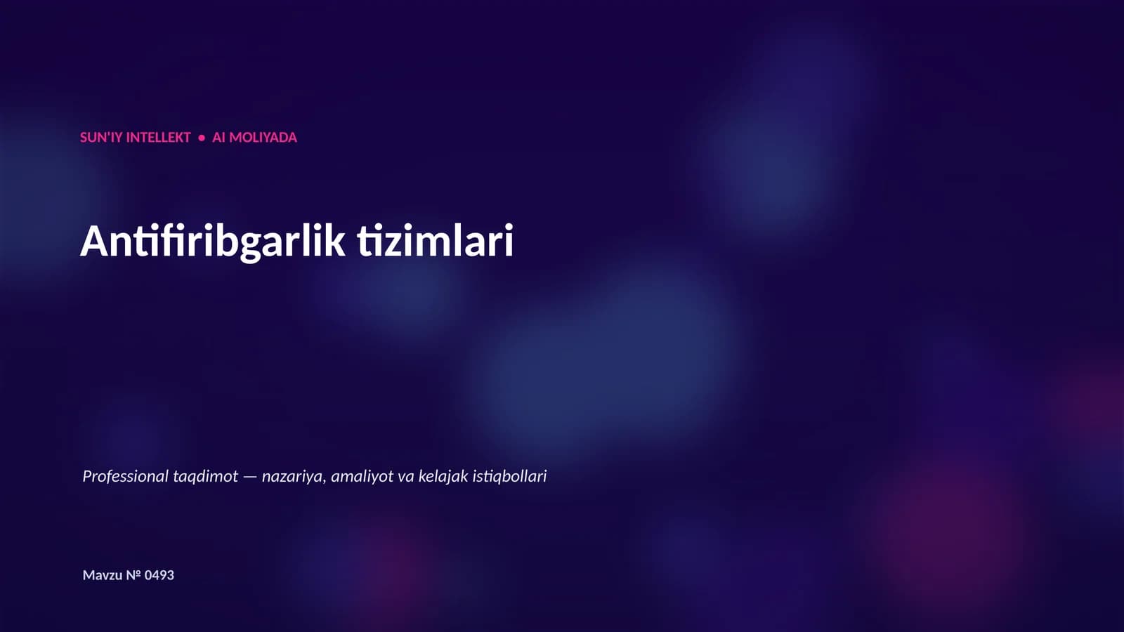 SUN'IY INTELLEKT • AI MOLIYADA
