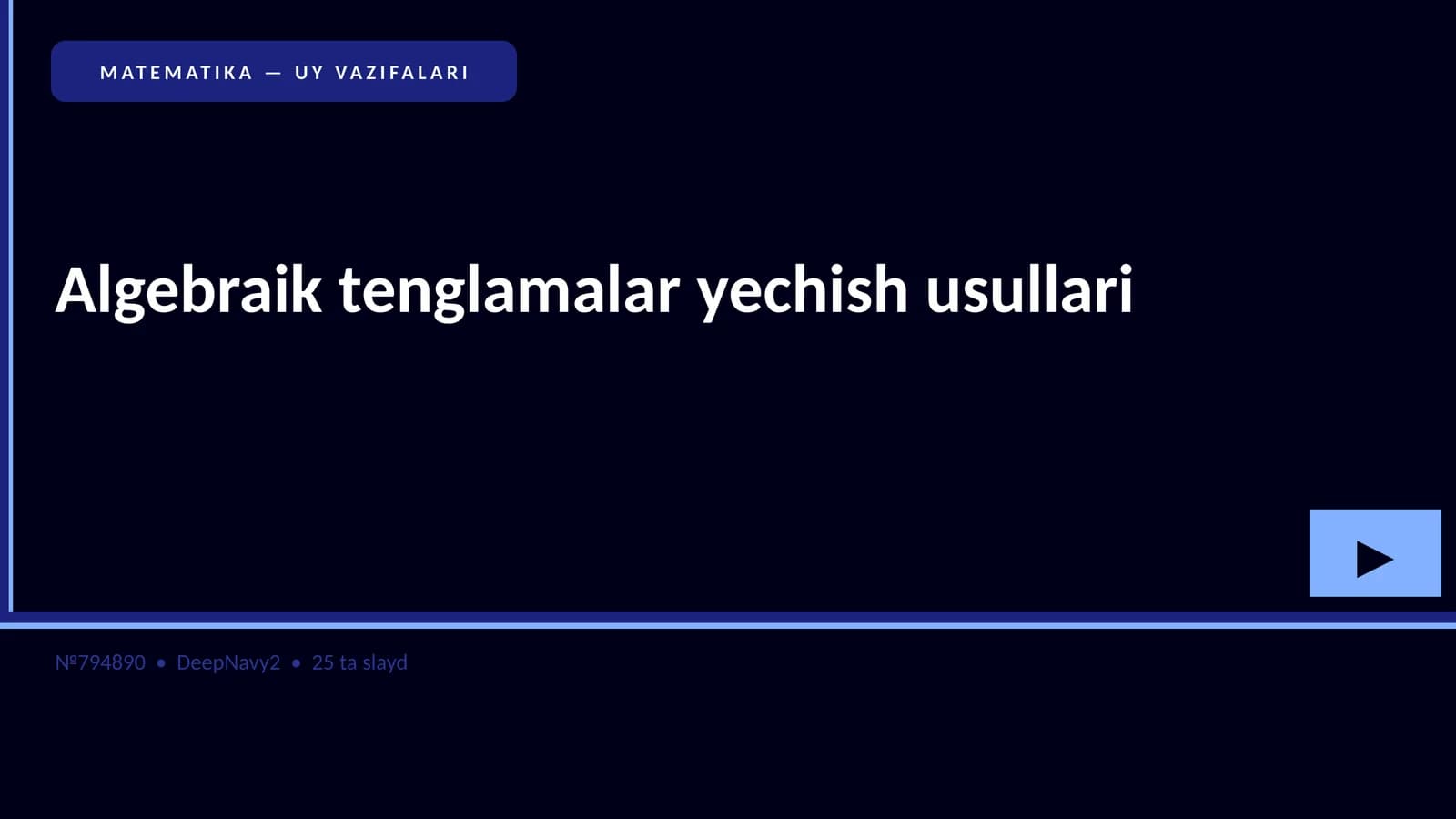 Algebraik tenglamalar yechish usullari