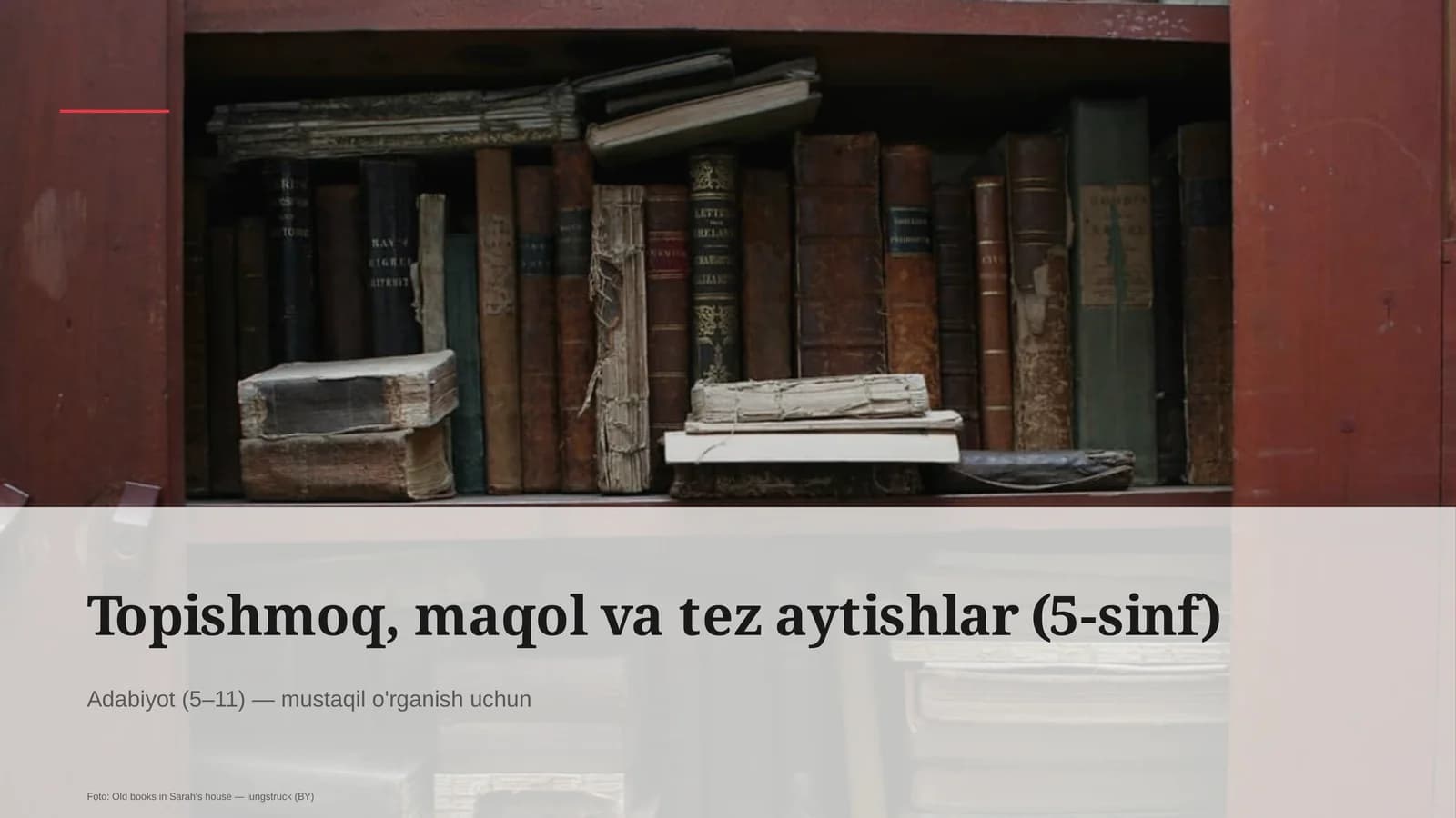 Topishmoq, maqol va tez aytishlar (5-sinf)