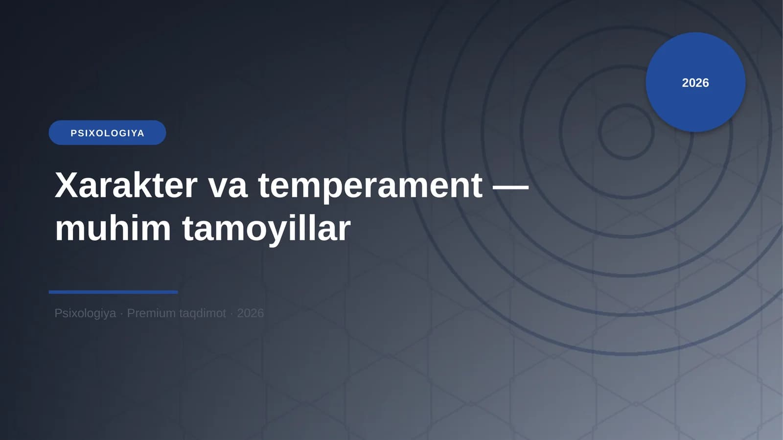 Xarakter va temperament — muhim tamoyillar