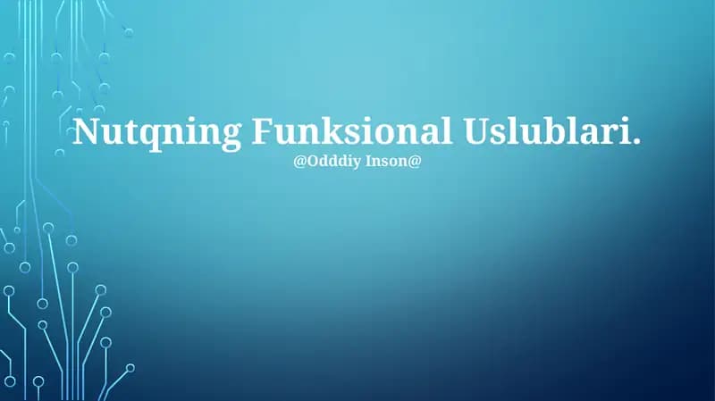 Nutqning Funksional Uslublari