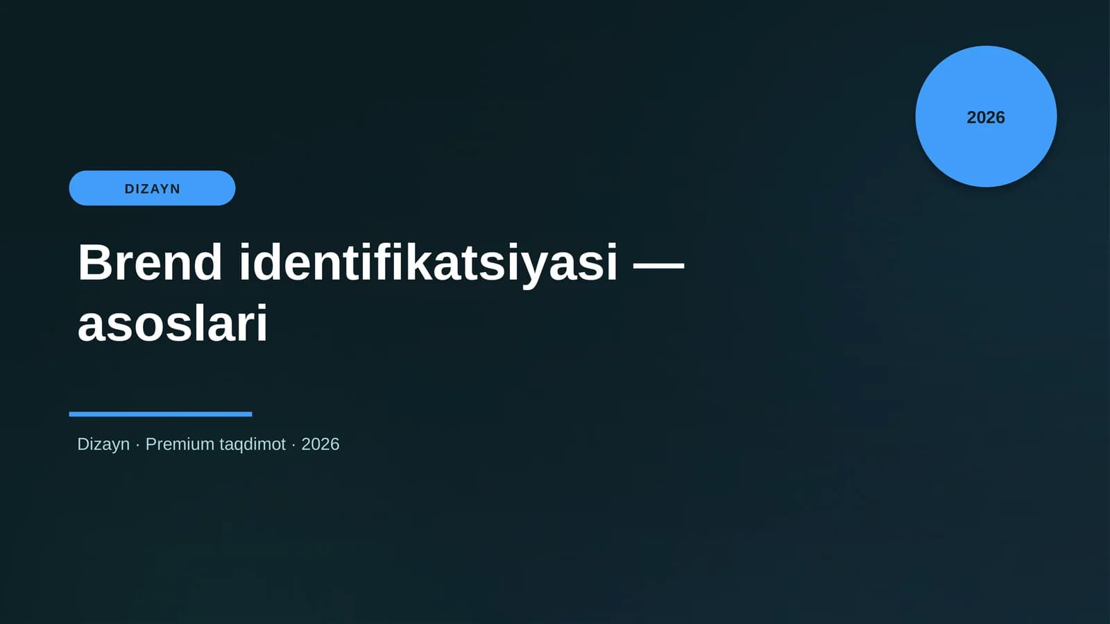 Brend identifikatsiyasi — asoslari
