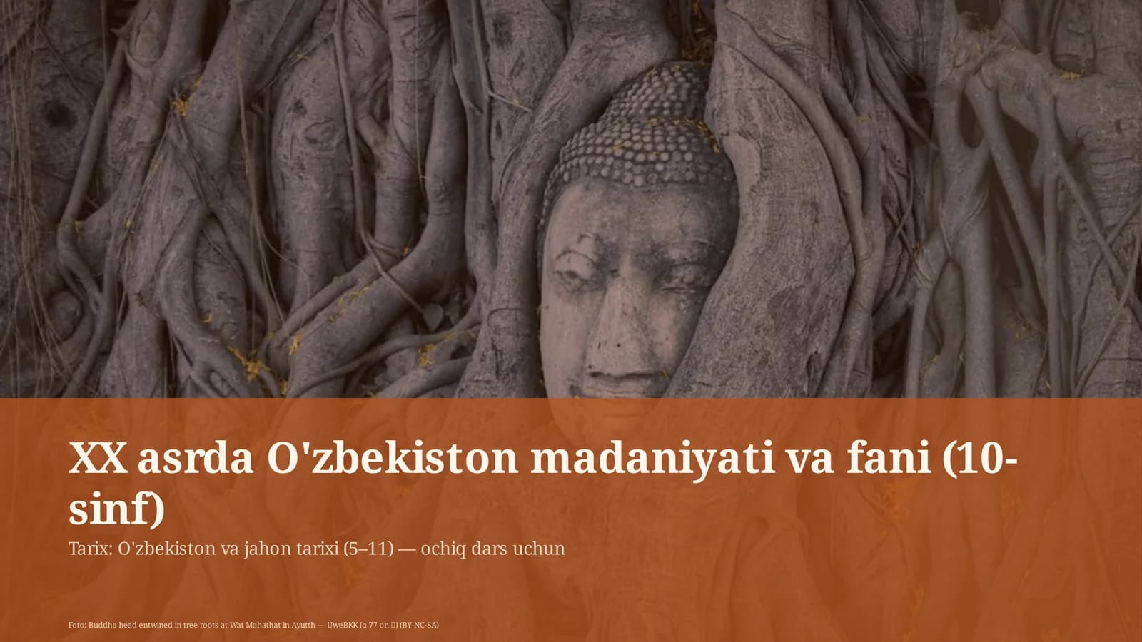 XX asrda O'zbekiston madaniyati va fani (10-sinf)