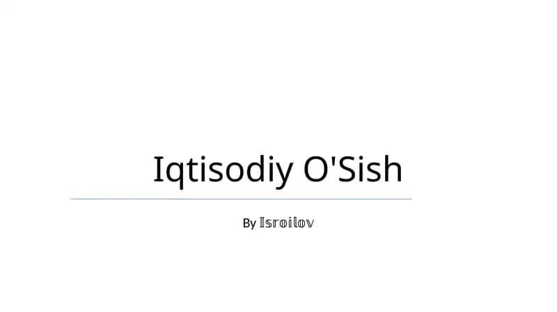 Iqtisodiy O'Sish