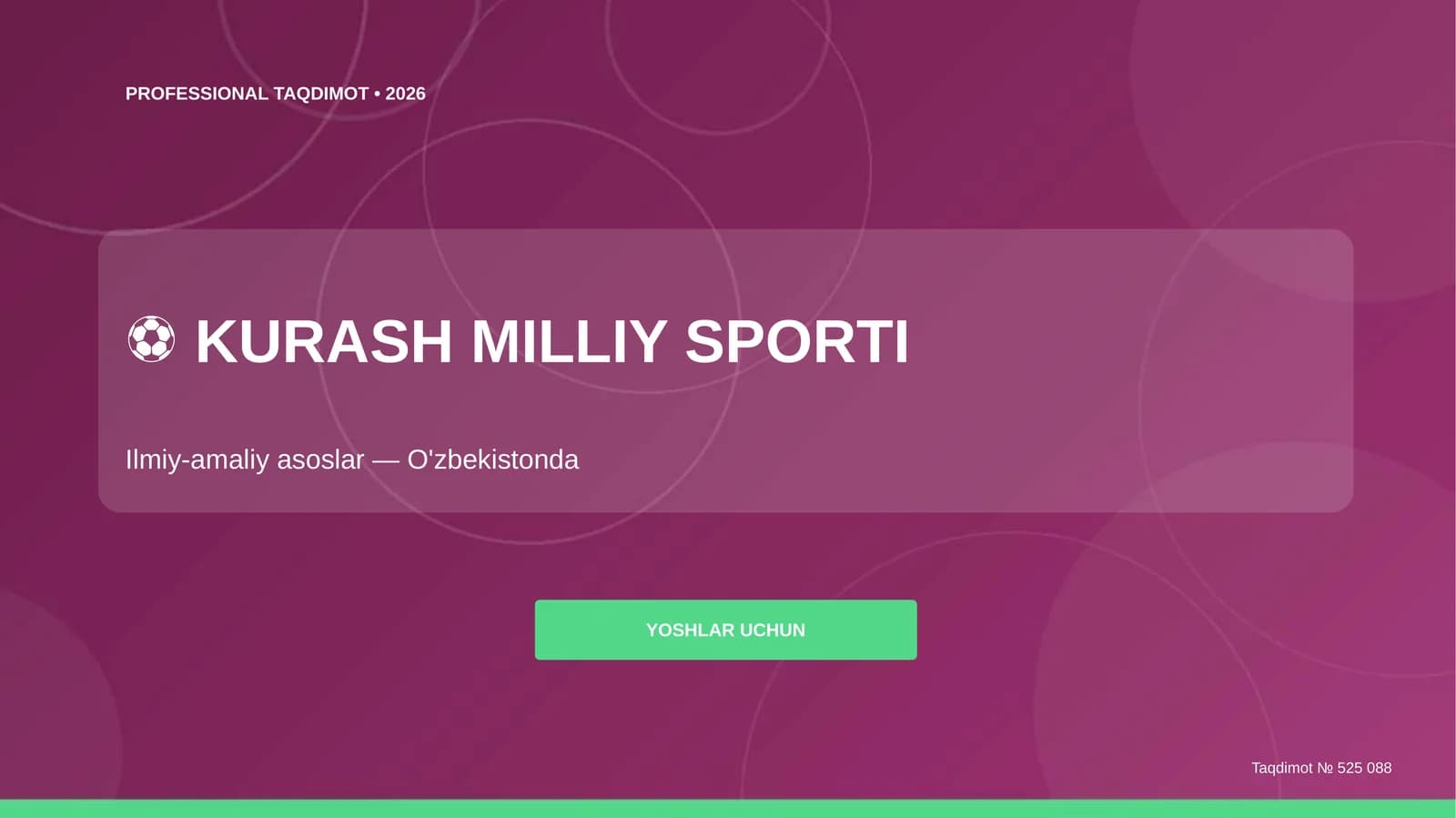 Kurash milliy sporti: ilmiy-amaliy asoslar