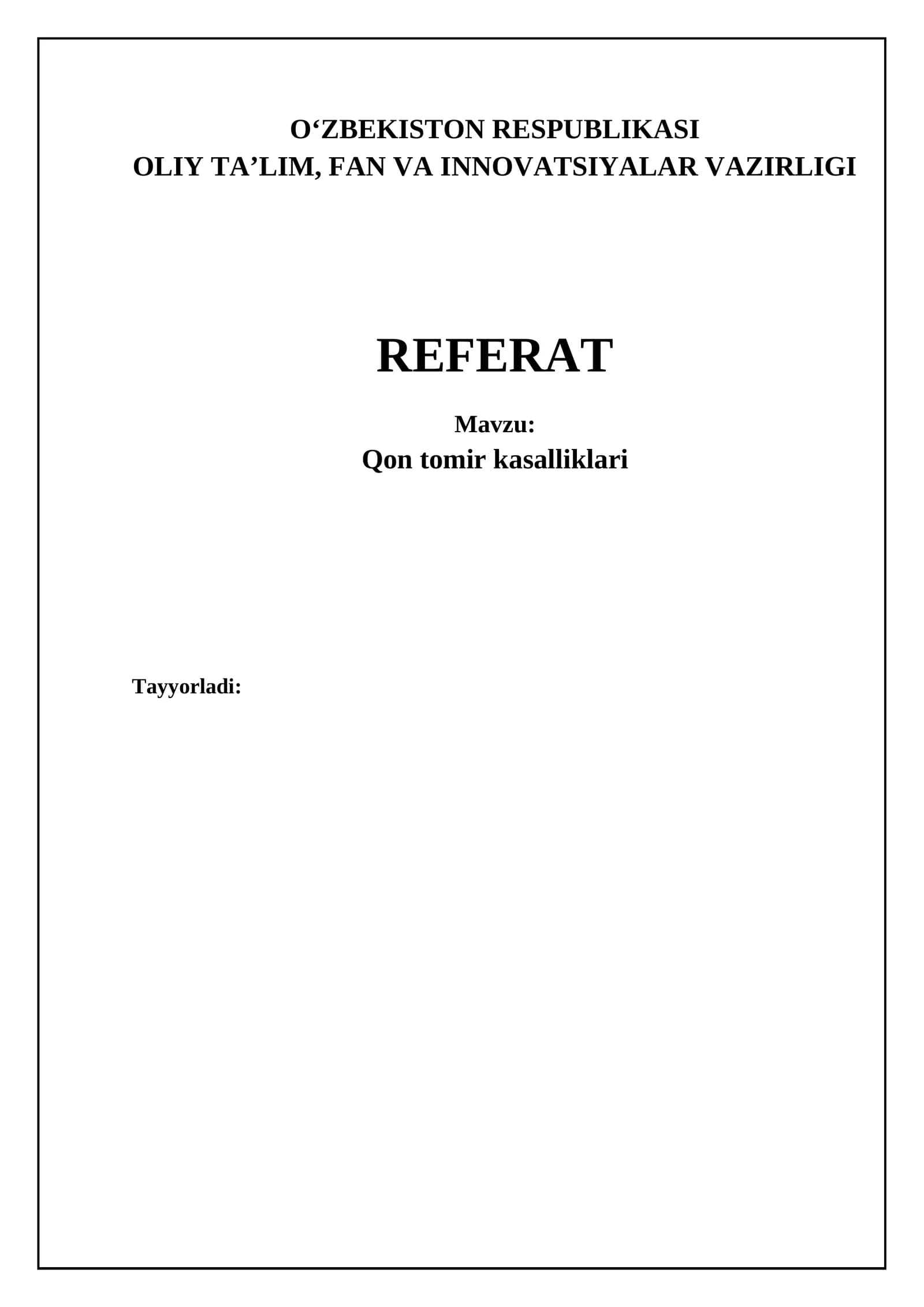 Qon tomir kasalliklari