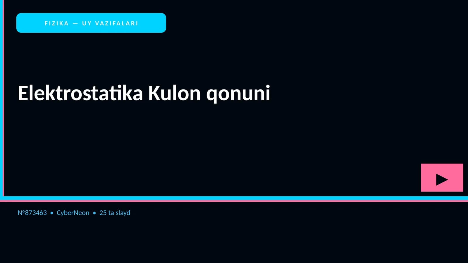 Elektrostatika Kulon qonuni