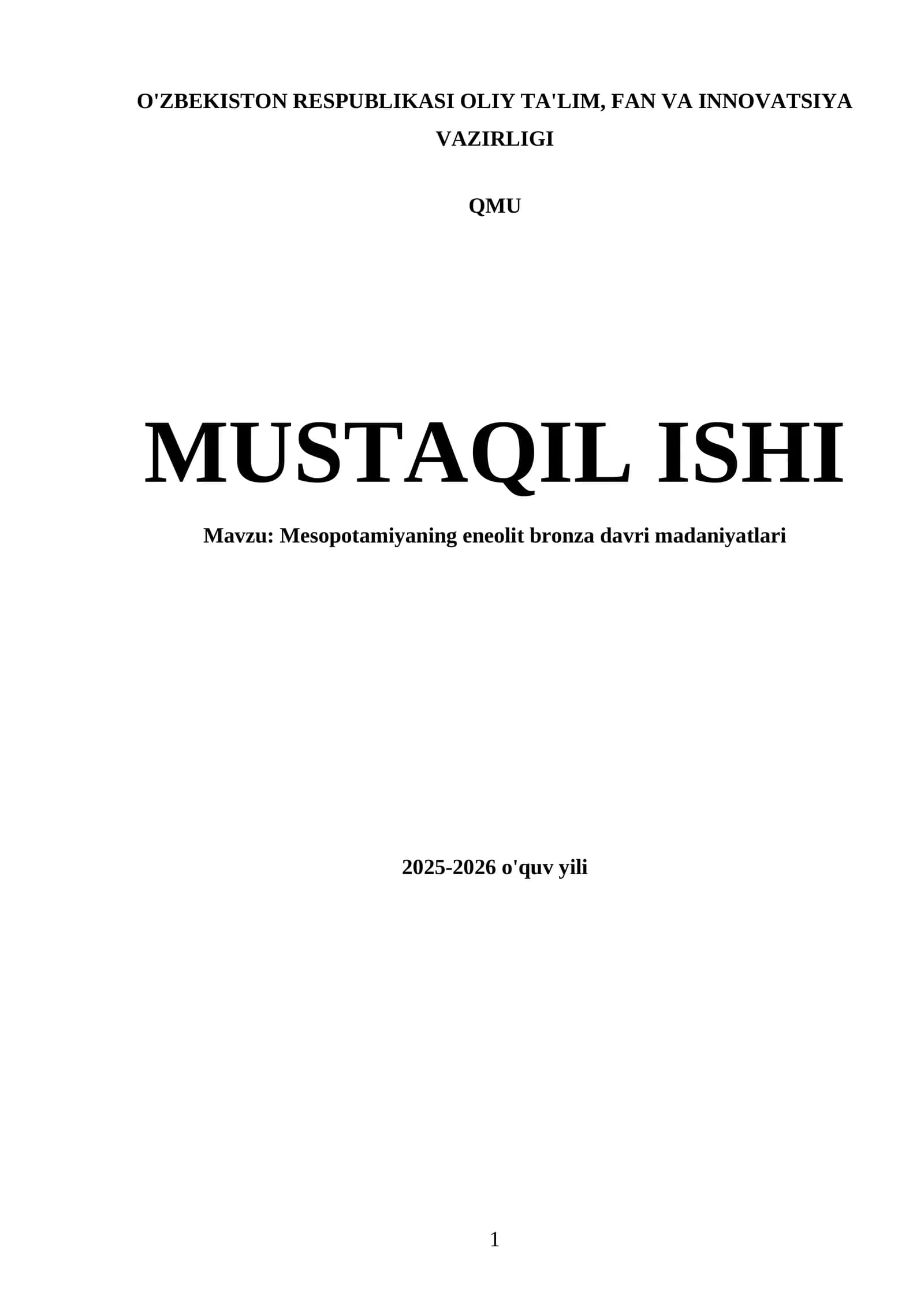 Mesopotamiyaning eneolit bronza davri madaniyatlari