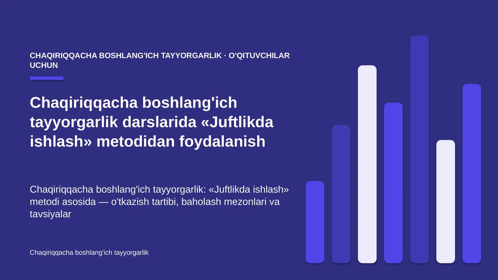 chaqiriqqacha boshlang'ich tayyorgarlik darslarida juftlikda ishlash metodidan foydalanish 2497