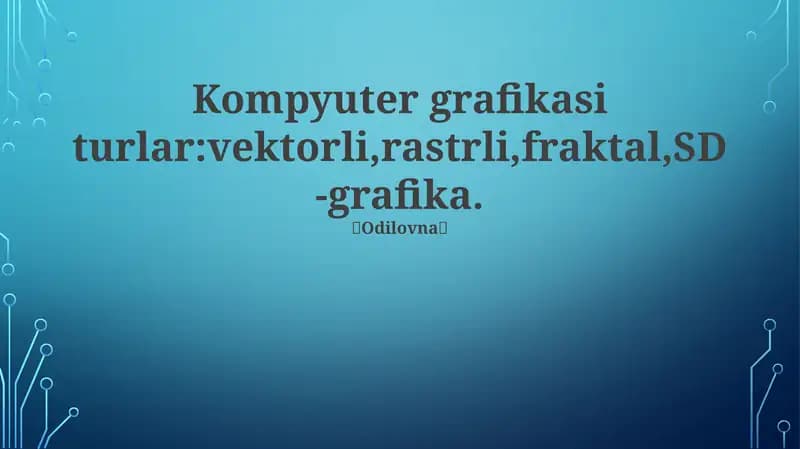 Kompyuter Grafika Kirish