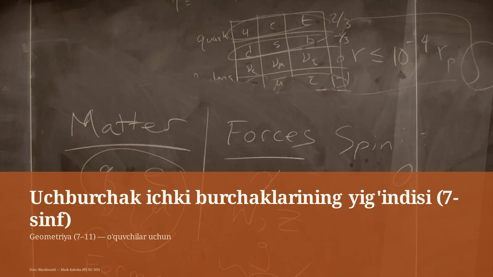 Uchburchak ichki burchaklarining yig'indisi (7-sinf)