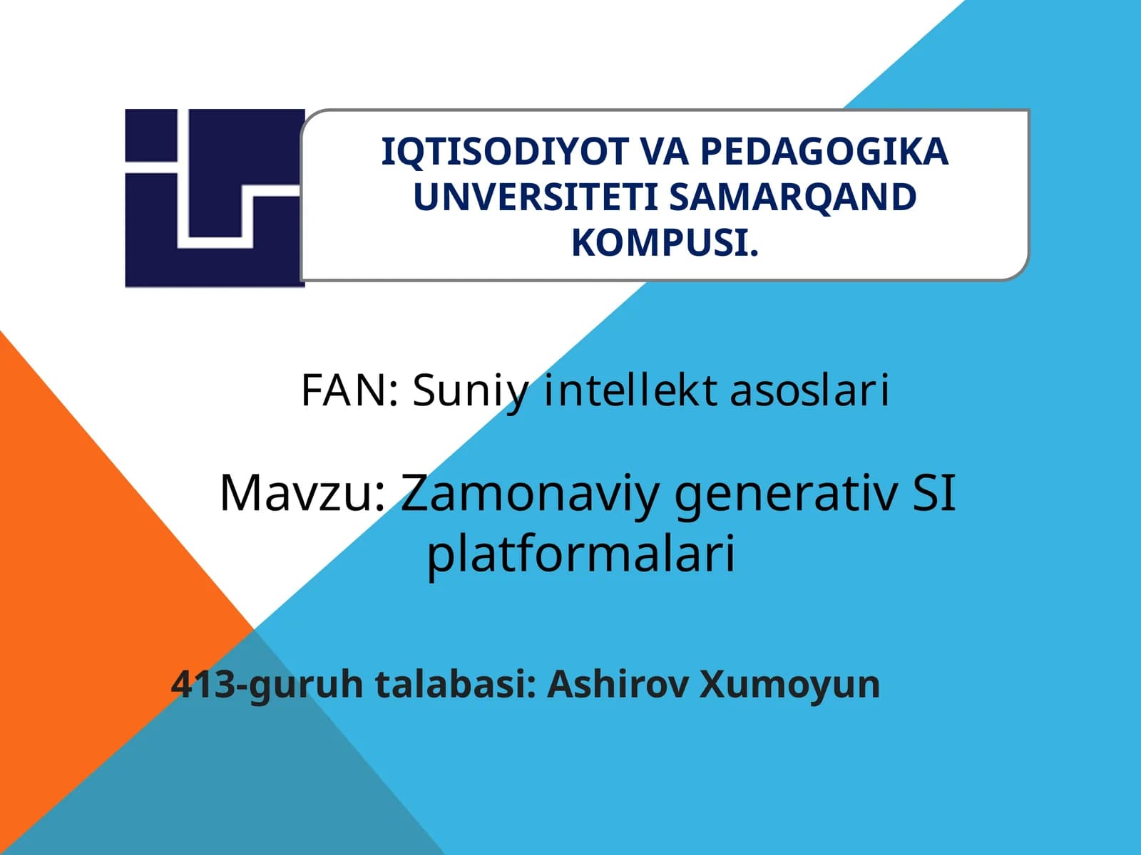 Zamonaviy Generativ SI Platformalari