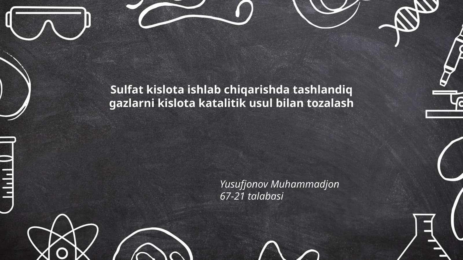 Sulfat kislota ishlab chiqarishda tashlandiq gazlarni kislota katalitik usul bilan tozalash
